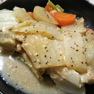 鱈と白菜の味噌豆乳煮